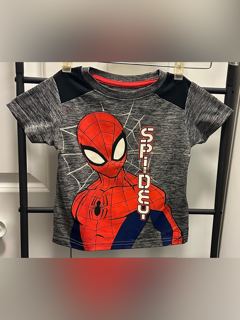 Kids Marvel Spider-Man Logo Tee - Gray & White
